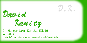 david kanitz business card